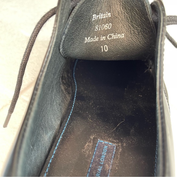 Material London mens shoes black Tie up Leather size 10 pre owned good condition - Picture 12 of 16